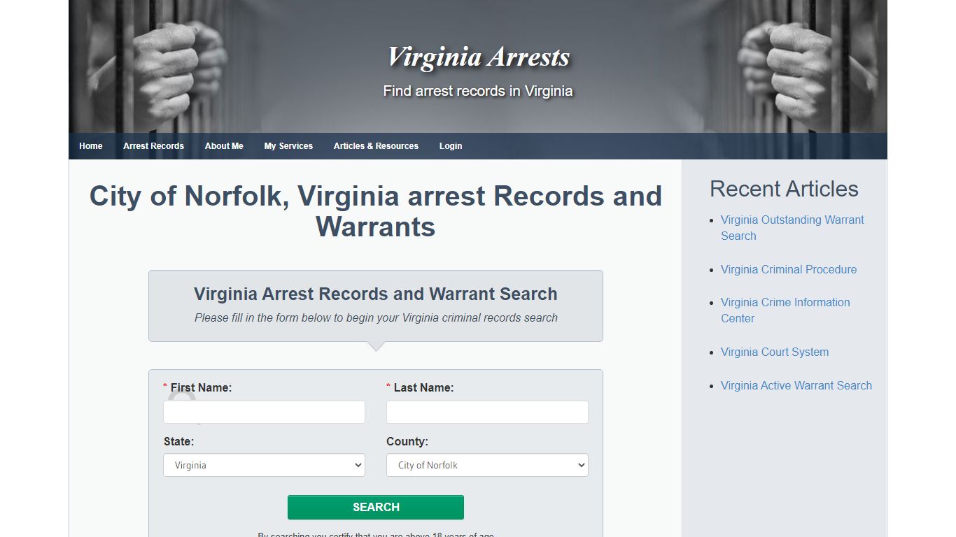 City of Norfolk, Virginia arrest Records and Warrants